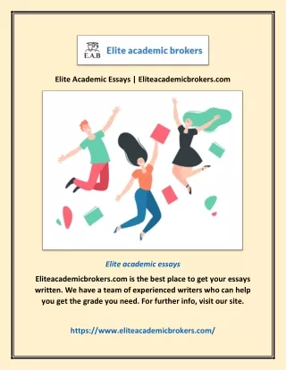 Elite Academic Essays | Eliteacademicbrokers.com