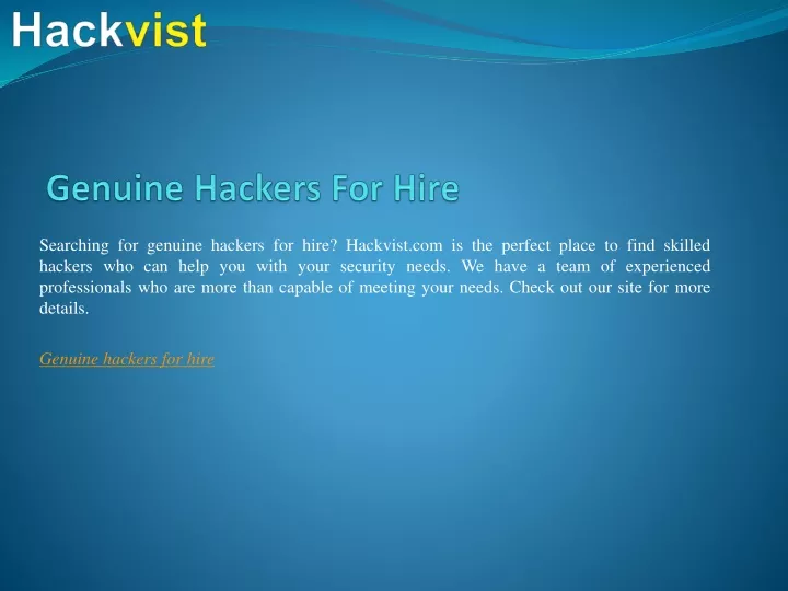 genuine hackers for hire