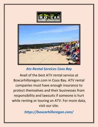 Atv Rental Services Coos Bay | Boxcarhilloregon.com