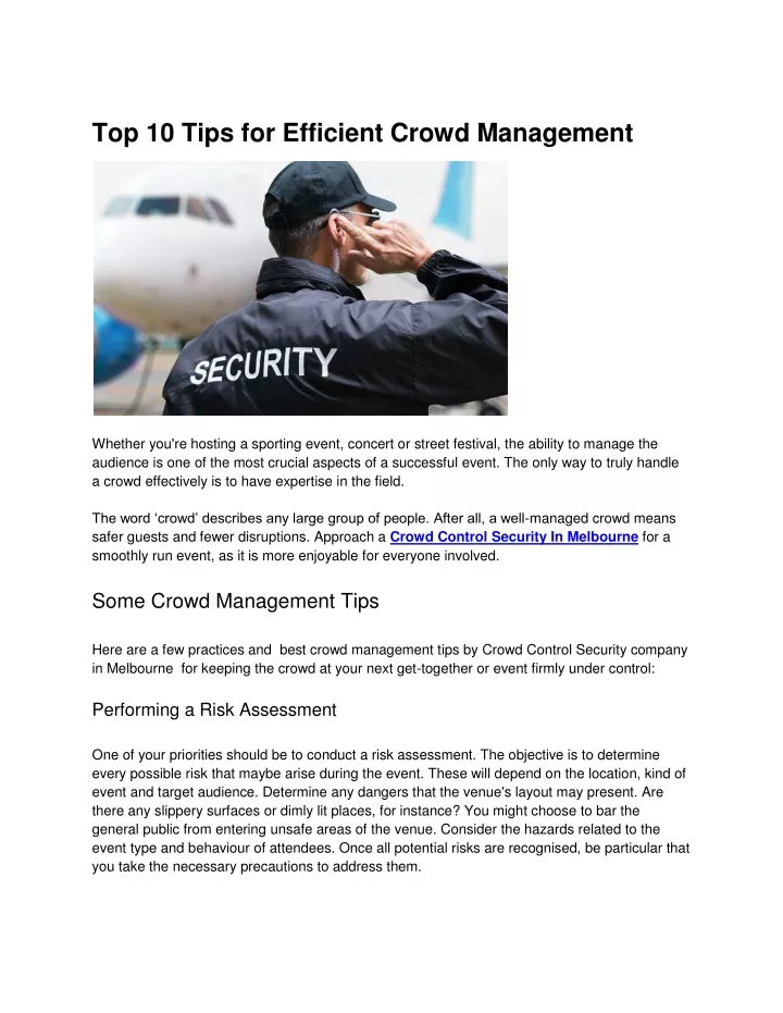 top 10 tips for efficient crowd management