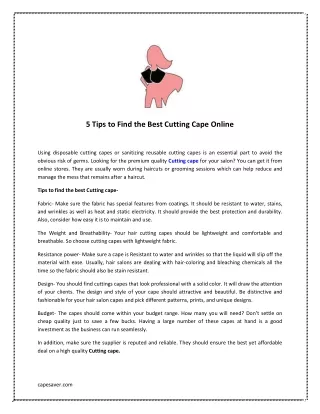 5 Tips to Find the Best Cutting Cape Online