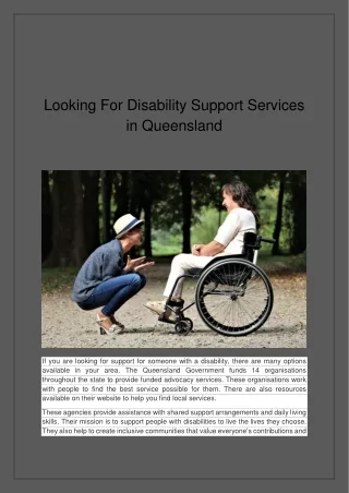 looking for disability support services