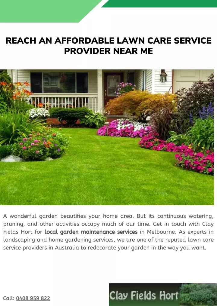 reach an affordable lawn care service provider