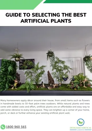 Guide To Selecting The Best Artificial Plants