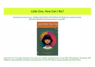 (READ-PDF!) Little One  How Can I Be PDF