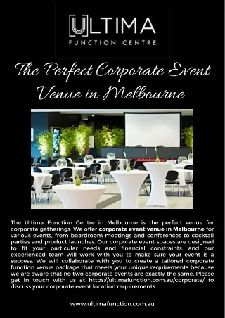 The perfect corporate event venue in Melbourne