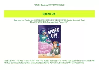 EPUB$ Speak Up! [PDF EPUB KINDLE]