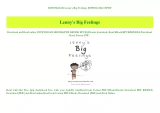 DOWNLOAD  Lenny's Big Feelings DOWNLOAD @PDF