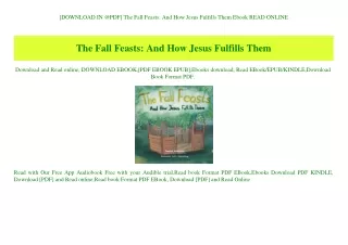 [DOWNLOAD IN @PDF] The Fall Feasts And How Jesus Fulfills Them Ebook READ ONLINE