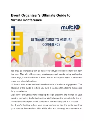 Event Organizer’s Ultimate Guide to Virtual Conference
