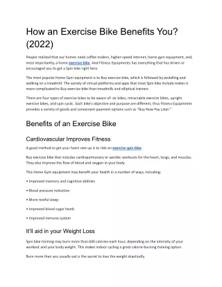 how an exercise bike benefits you 2022