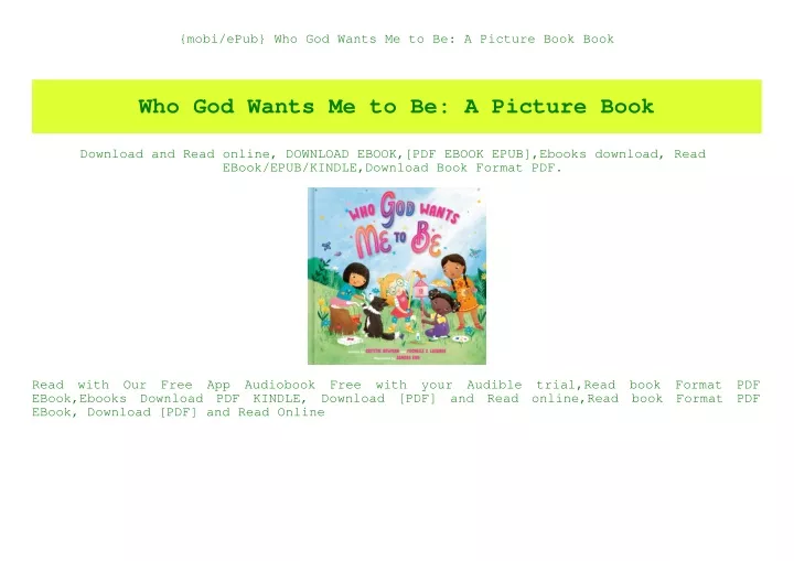 mobi epub who god wants me to be a picture book