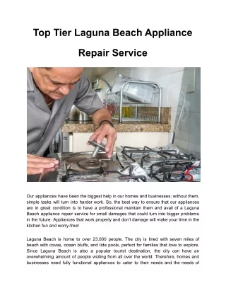 Top Tier Laguna Beach Appliance Repair Service