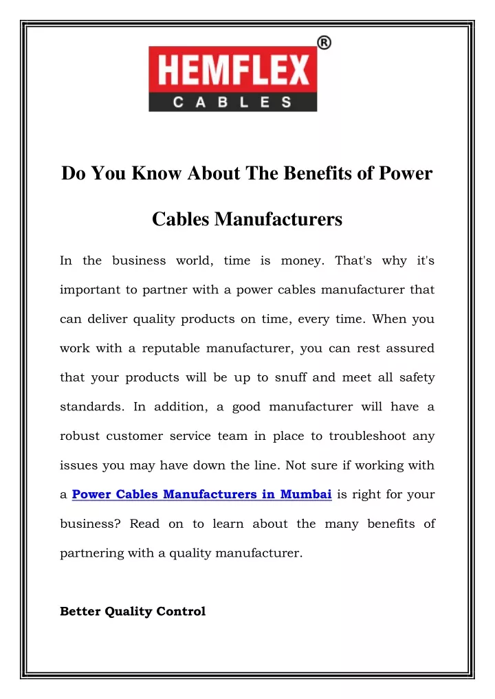do you know about the benefits of power