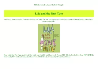PDF [Download] Lola and the Pink Tutu pdf