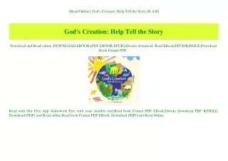 {Read Online} God's Creation Help Tell the Story [R.A.R]