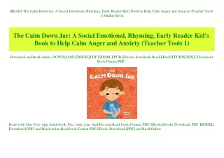 [READ] The Calm Down Jar A Social Emotional  Rhyming  Early Reader Kid's Book to Help Calm Anger and Anxiety (Teacher To