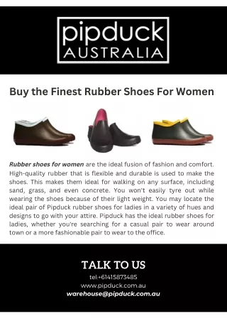 Buy the Finest Rubber Shoes For Women