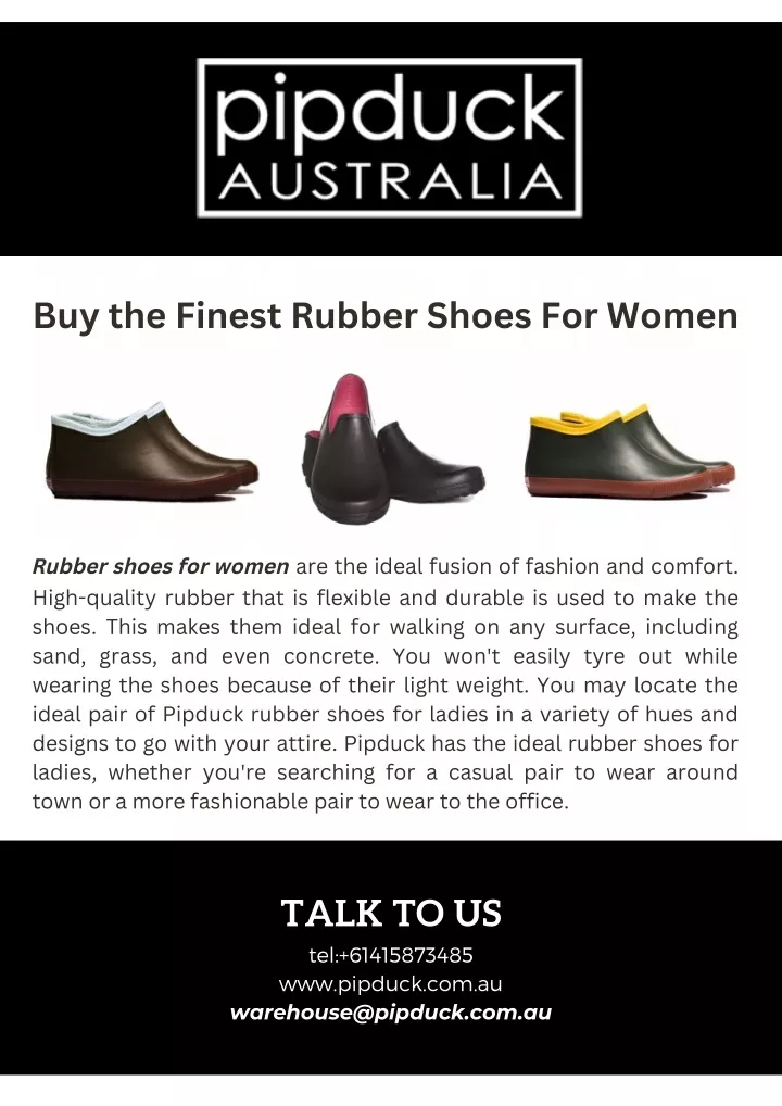 buy the finest rubber shoes for women