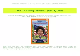 DOWNLOAD EBOOK Who Is Stacey Abrams (Who HQ Now) [KINDLE EBOOK EPUB]