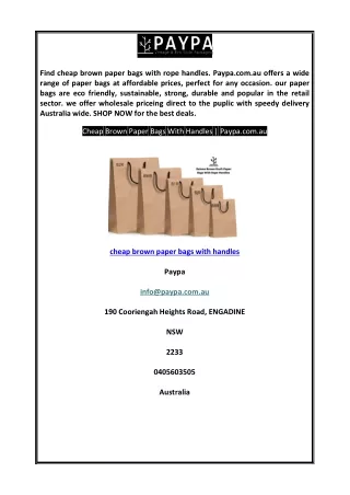 cheap brown paper bags with handles