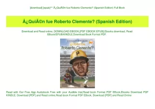 [download] [epub]^^ Ã‚Â¿QuiÃƒÂ©n fue Roberto Clemente (Spanish Edition) Full Book