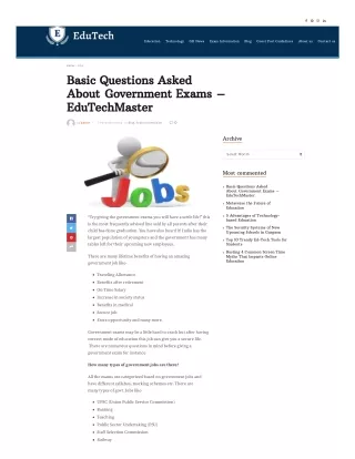 Basic Questions Asked About Government Exams 