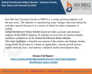 global disinfectant wipes market industry trends