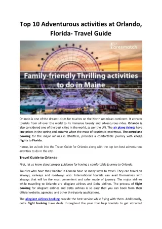 top 10 adventurous activities at orlando florida