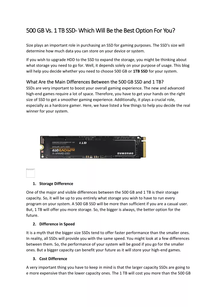 500 gb vs 1 tb ssd 500 gb vs 1 tb ssd which will