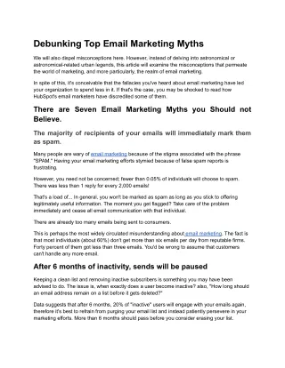 debunking top email marketing myths