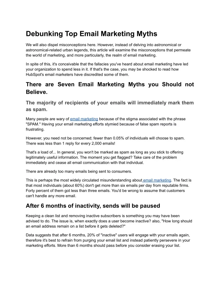 debunking top email marketing myths