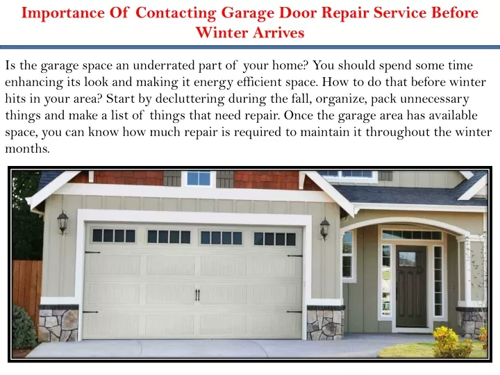 importance of contacting garage door repair