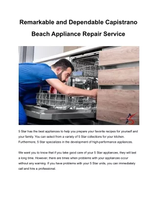 Remarkable and Dependable Capistrano Beach Appliance Repair Service