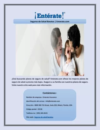 seguros de salud baratos enterate com