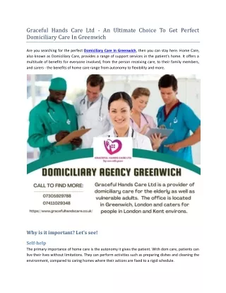 Graceful Hands Care Ltd - An Ultimate Choice To Get Perfect Domiciliary Care In Greenwich Pdf