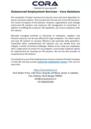 Outsourced Employment Services - Cora Solutions
