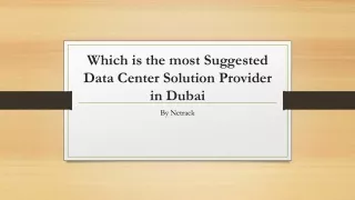which is the most suggested data center solution