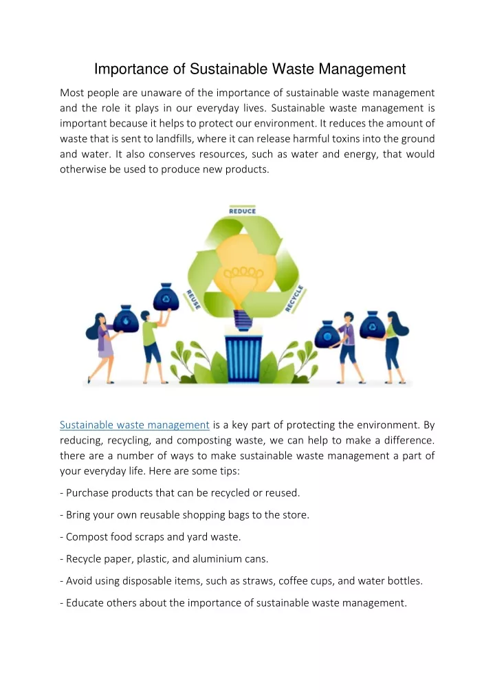 importance of sustainable waste management