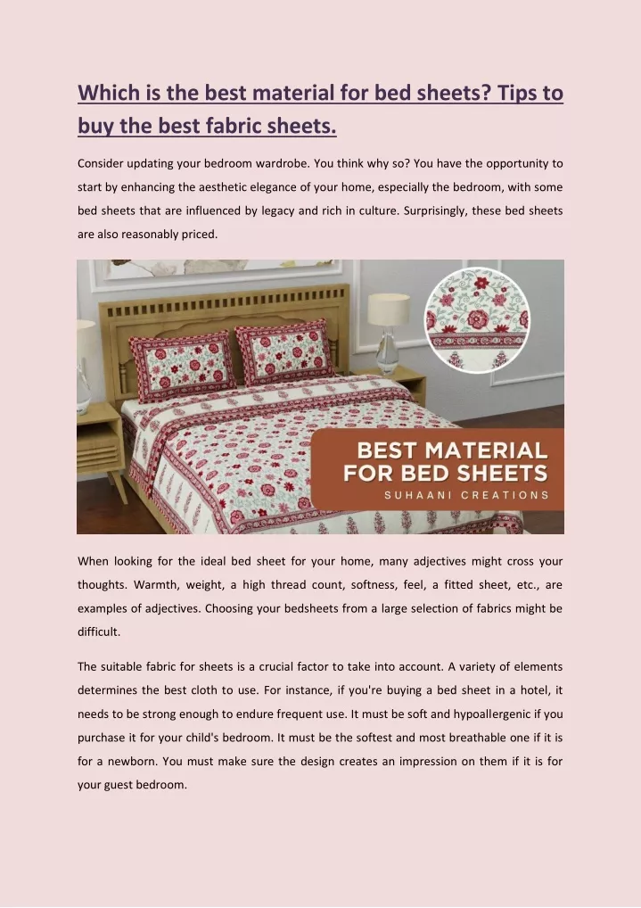 Which Is The Best Material For Bed Sheets Tips N 