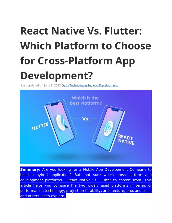 react native vs flutter which platform to choose