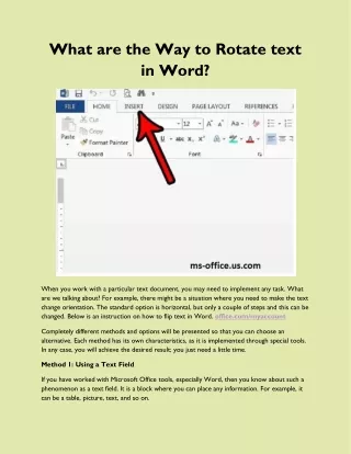 what are the way to rotate text in word