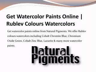 Get Watercolor Paints Online | Rublev Colours Watercolors