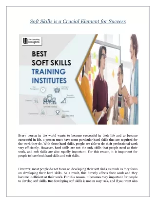 soft skills is a crucial element for success