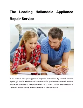 The Leading Hallandale Appliance Repair Service
