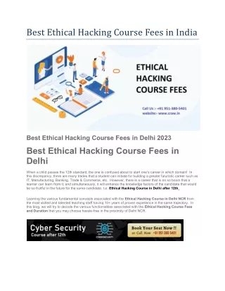 best ethical hacking course fees in india
