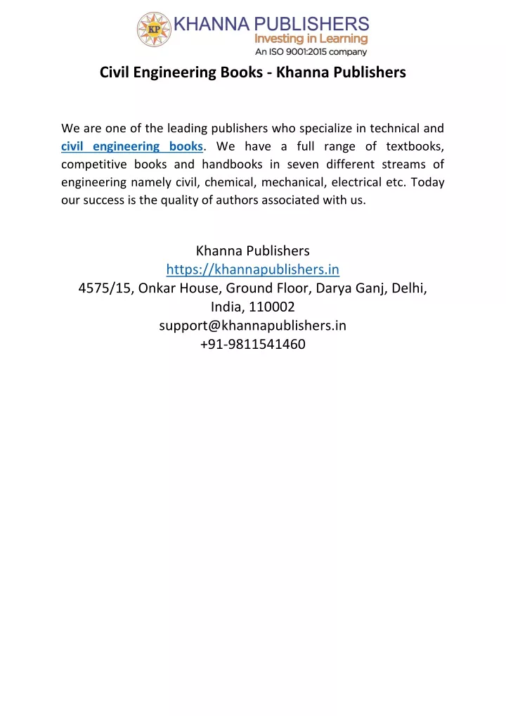 civil engineering books khanna publishers
