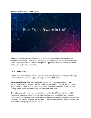 what are the benefits of an erp system
