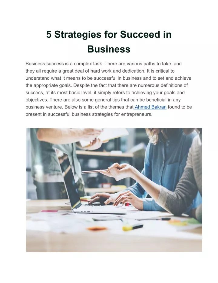 5 strategies for succeed in business