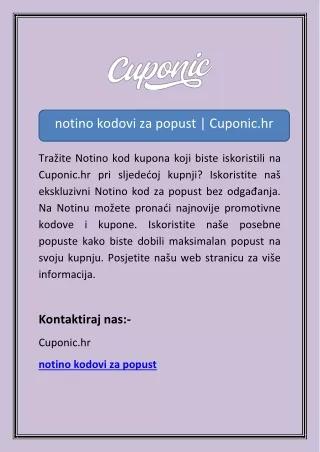 notino kodovi za popust | Cuponic.hr